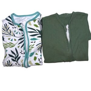 Lot of 2 Sleep Sack 6-18M Green Leaf Wearable Blanket Cotton Cute Castle Yoofoss